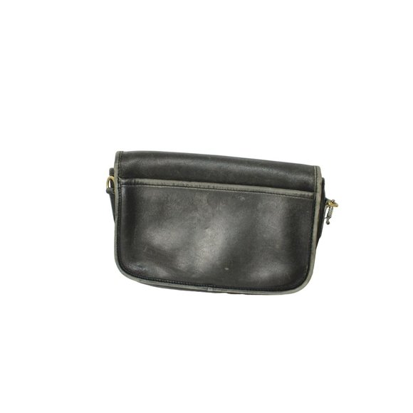 COACH Penny Pocket Black Genuine Leather Gold Classic Turn Lock Small Messenger - Picture 6 of 9